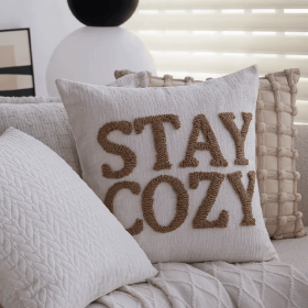 Stay Cozy throw pillow cover Stay Cozy throw pillow cover