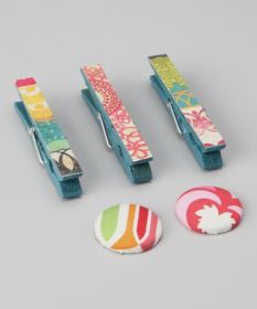 Boho Chic clothespin & button magnet accessories Boho Chic clothespin & button magnet accessories